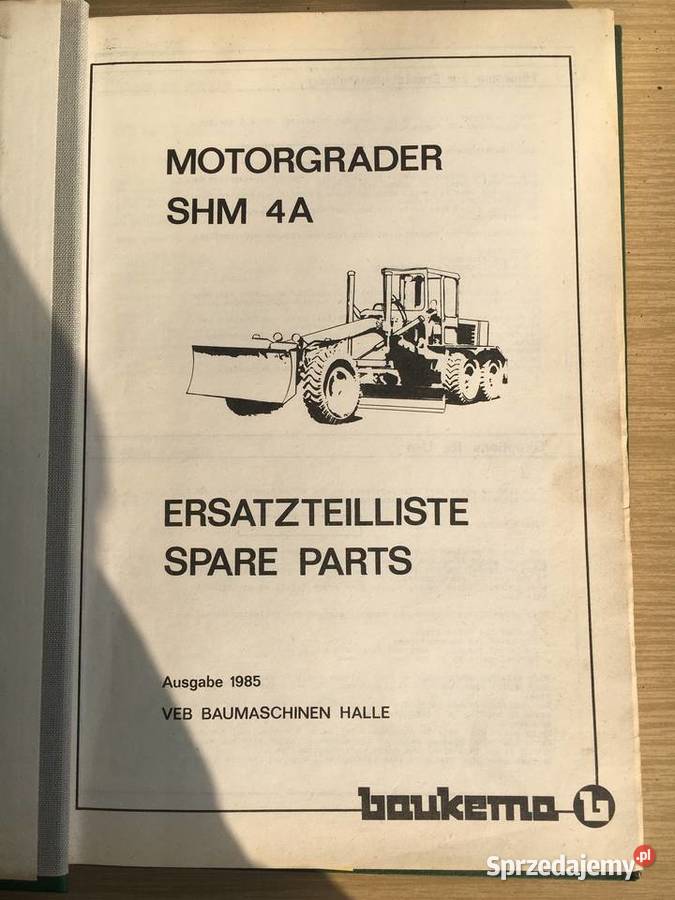 MOTORGRADER SHM 4A ERSATZTEILLISTE SPARE PARTS z Antykwariat Antyki, Sztuka, Kolekcje Łęczyca
