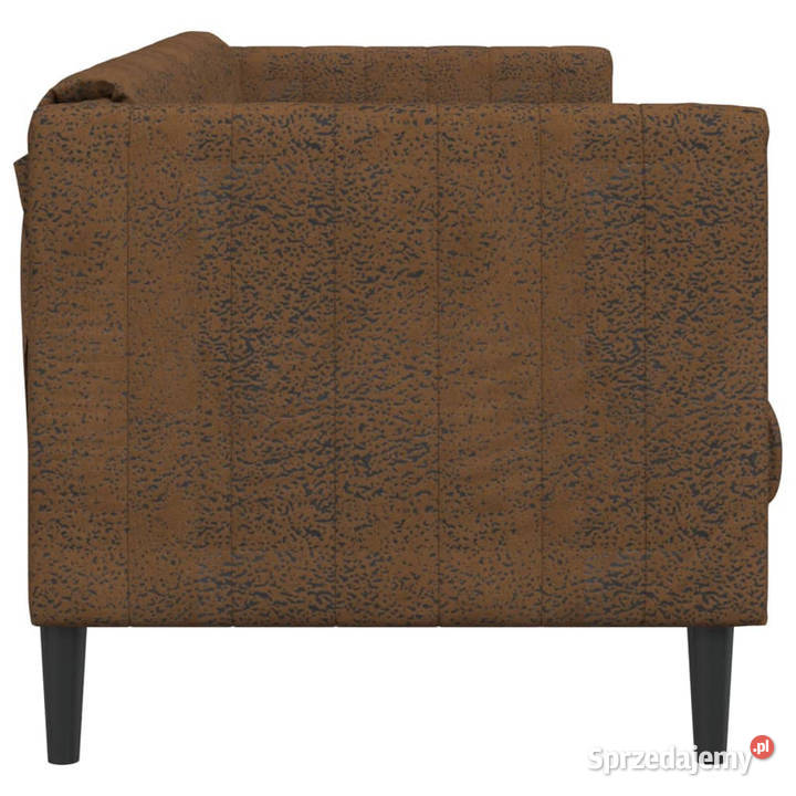Sofa 3os brązowa sztuczna skóra zamszowa Warszawa