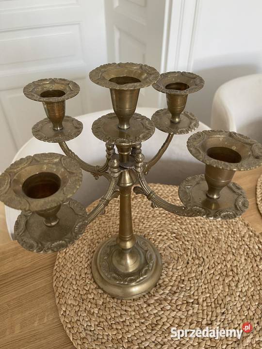 Mosiężny świecznik 4ramienny Świeczniki Warszawa