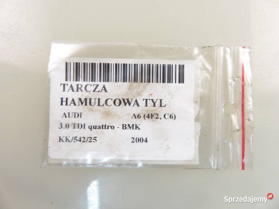 TARCZA HAMULCOWA TYŁ AUDI A6 4F2 C6 30 TDI