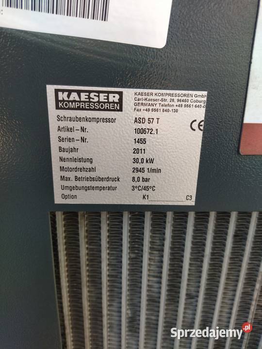 Sprężarka KAESER ASD57T 30kW 481m3min 8 bar Wilków