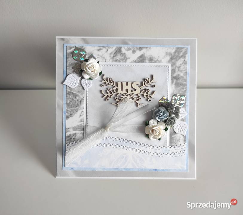 Kartka ręcznie robiona Komunia Święta Łódź