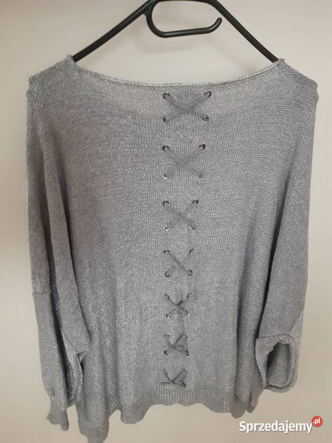 sweter srebrny L M oversize Rozmiar 40(L)