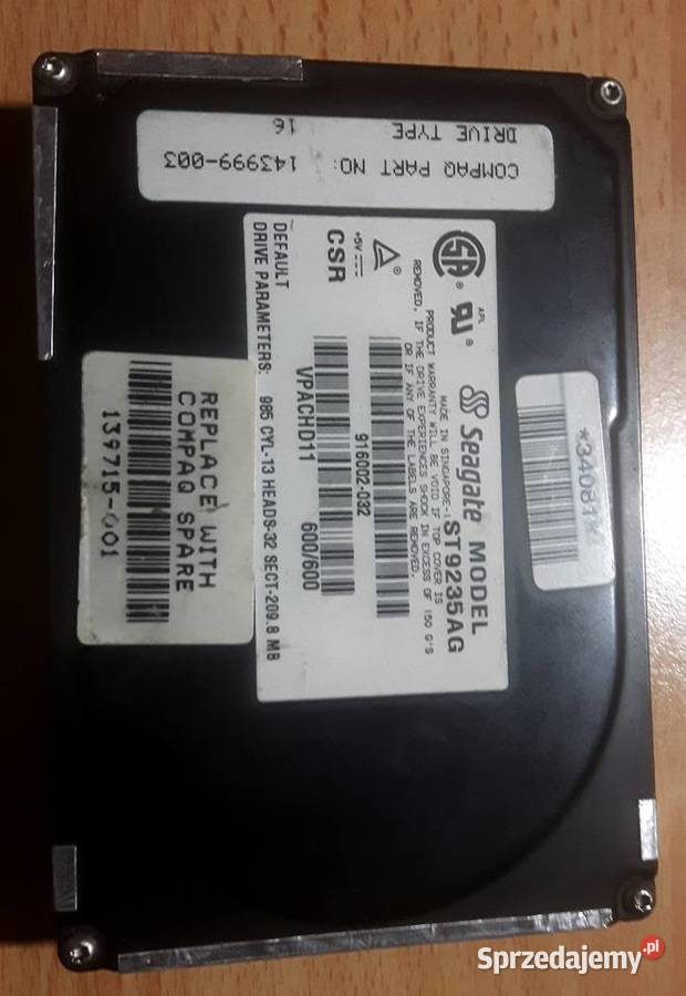Seagate ST9235AG 209 MB Ide 25 17 mm wewnętrzny Wiśniowa Góra