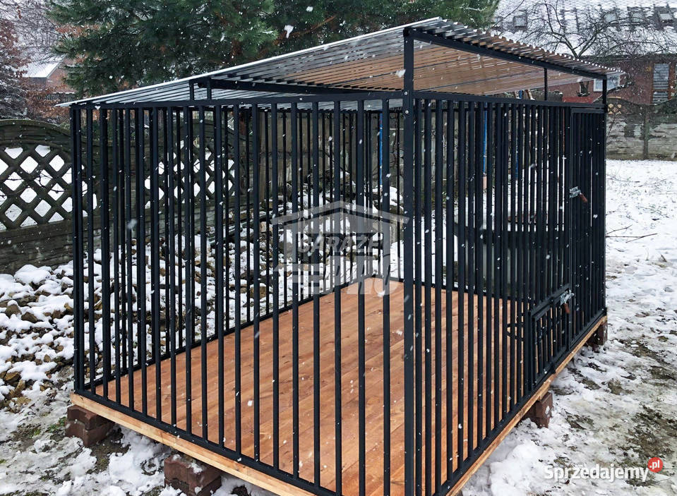 Kojec Psów 3x2m Drewniana podłoga Uchwyt na Chojnice