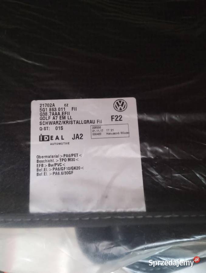 Zestaw dywaników welurowych VW golf łódzkie Zgierz