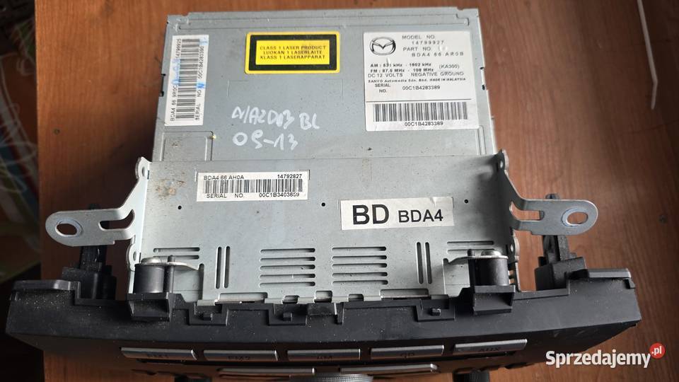 Oryginalne radio Mazda 3 BL 0912