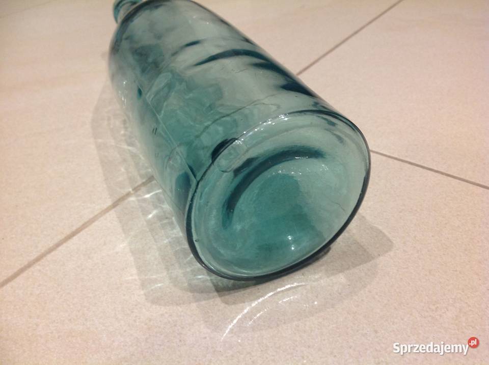 Stara Butelka Szklana Błękitne Szkło