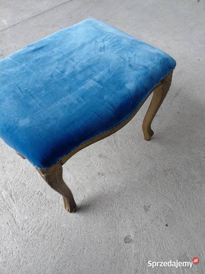 Stylowa pufa podnóżek taboret granat Ludwik 356 Pufy i podnóżki kujawsko-pomorskie Byczyna