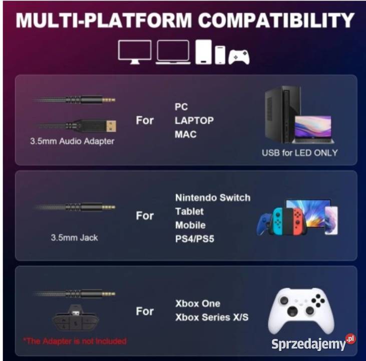 Krysenix PG2 Gamingowy zestaw słuchawkowy Gdów sprzedam