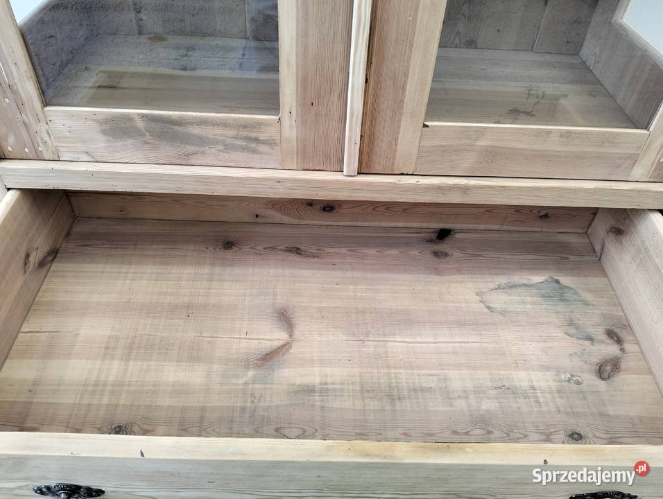 stary regał antyczny zabytkowy drewniany sosnowy Lubrza