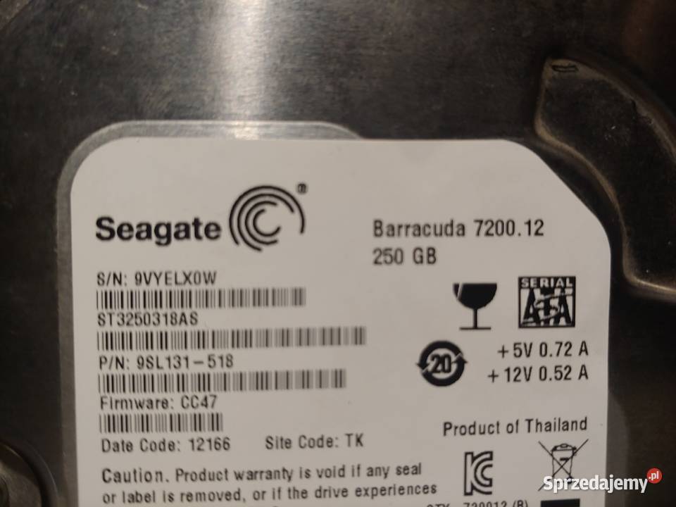 Seagate 250 sata Pojemność 250 lubelskie Lublin