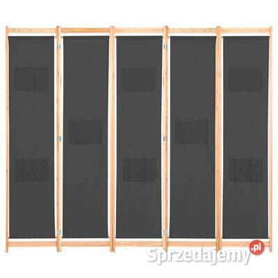 vidaXL Parawan 5panelowy szary 200 x 170 x 4 mazowieckie Warszawa