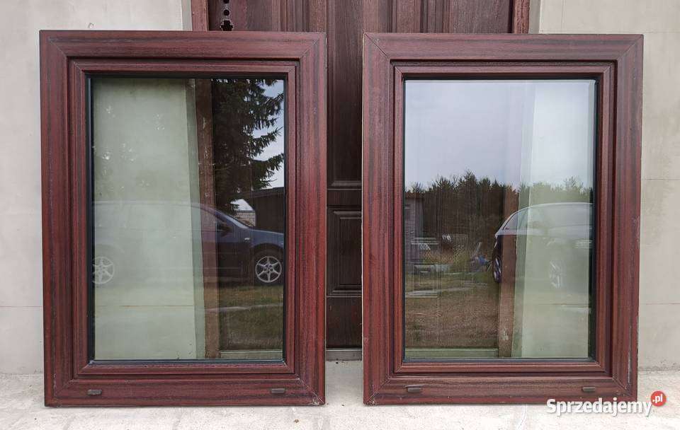 Okna PCV palisander obustronny 2 sztuki 10x075m Okna ścienne lubelskie Dęblin