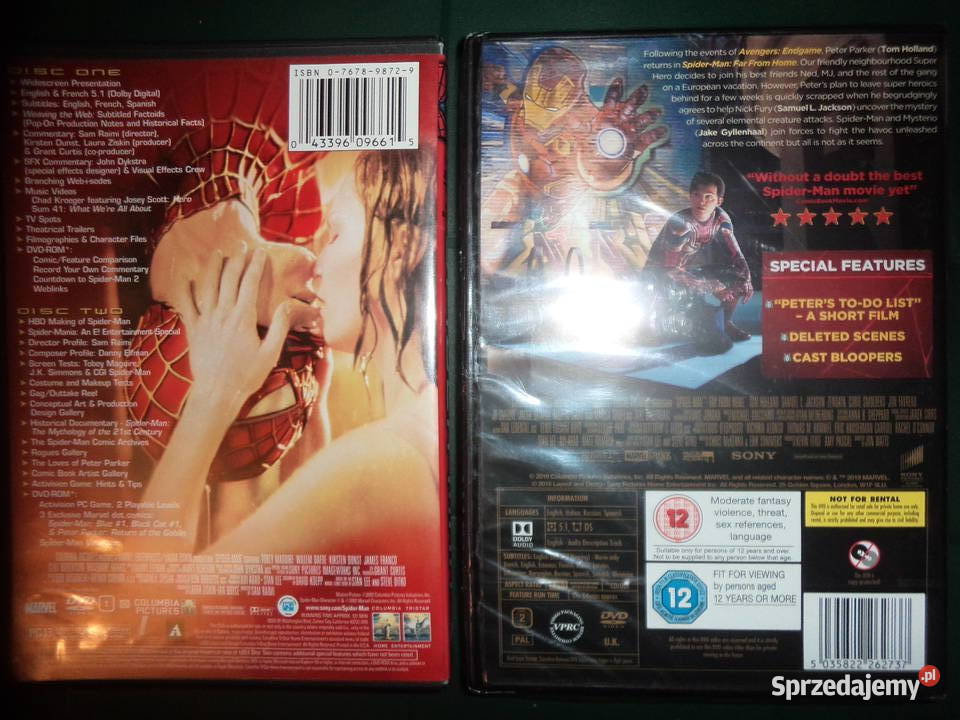2x Spiderman Spiderman DVD ENG ładny stan brak Rzeszów sprzedam