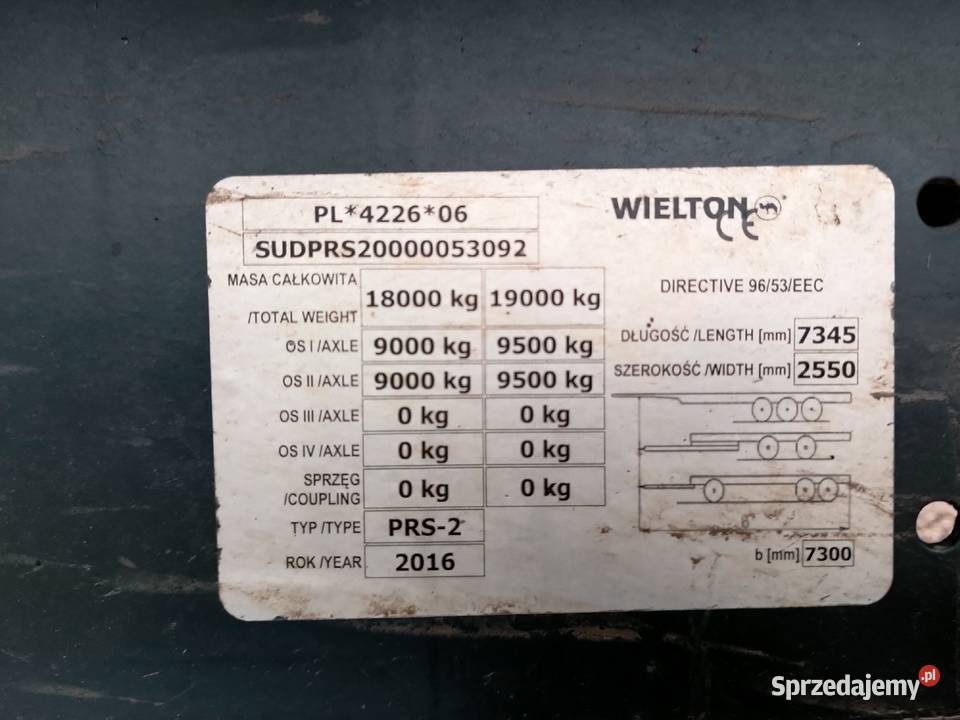 Przyczepa Wielton 16ton 2016 Suwałki