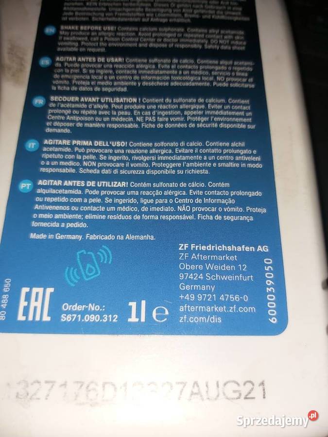 Oryginalny Olej ZF Lifeguard Fluid 8 8HP kujawsko-pomorskie Bydgoszcz