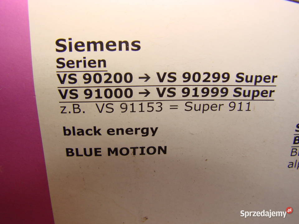 worki do odkurzacza Siemens VS90200 Bosch BBS Pruszcz Gdański