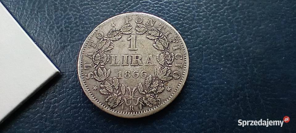 Stare monety 1 lir 1866 Włochy srebro Lesko