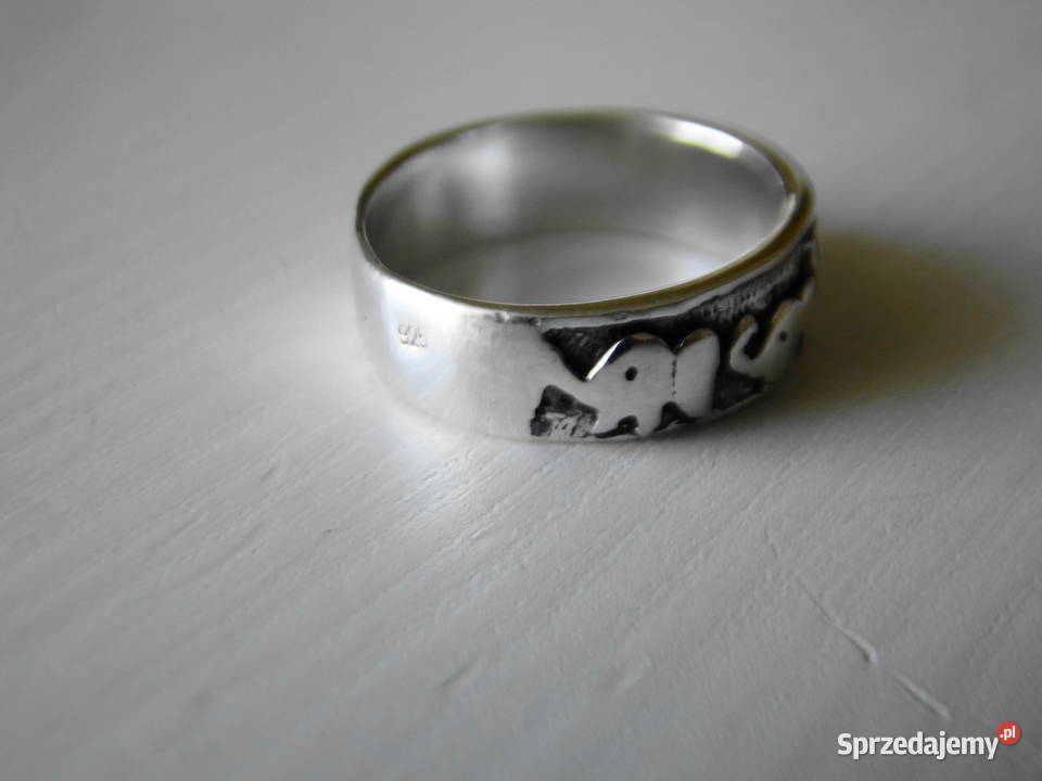 Solidny Pierścionekobrączka srebro 925