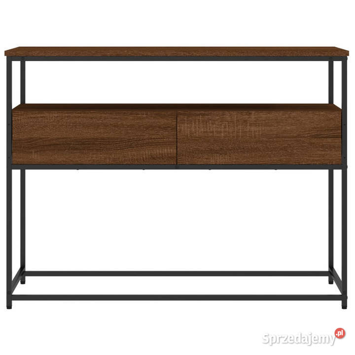 Stolik konsolowy brązowy dąb 100x40x75 WM834154 Warszawa