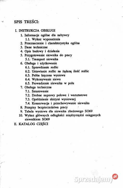 SIEWNIK CIĄGNIKOWY SO69 17 lejków instrukcja i Stalowa Wola