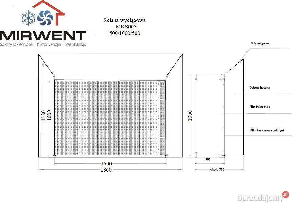 Ściana lakiernicza MIRWENT 10001500500 z Solec Kujawski