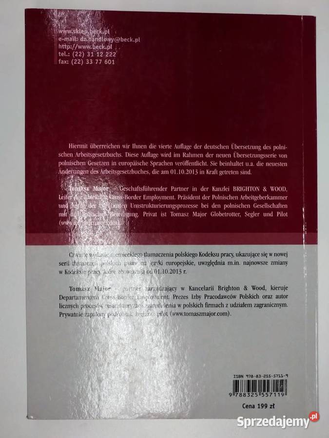Kodeks pracy Arbeitsgesetzbuch wydanie prawo i administracja mazowieckie Warszawa