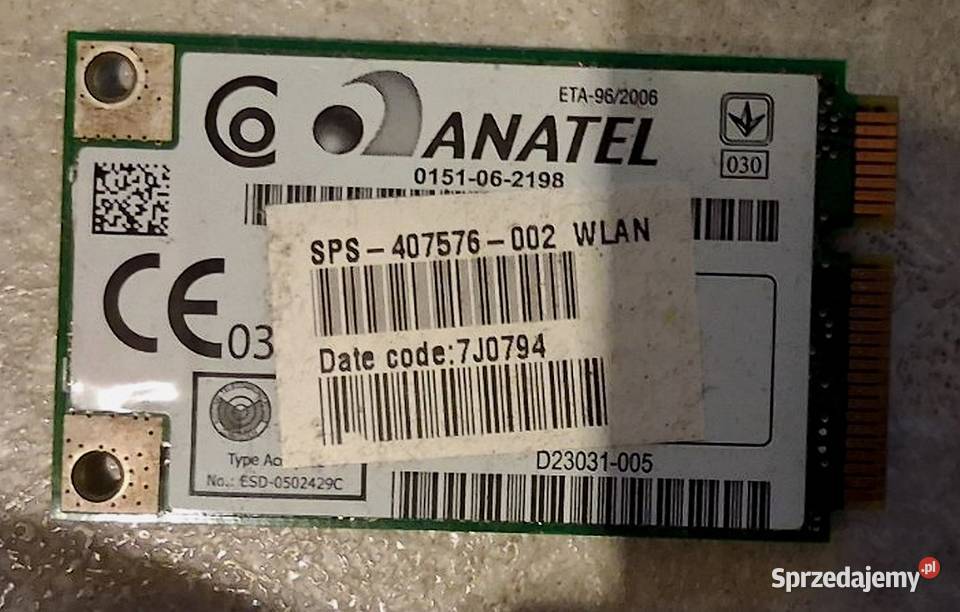 Laptop HP530 karta sieciowa WiFi Intel opolskie