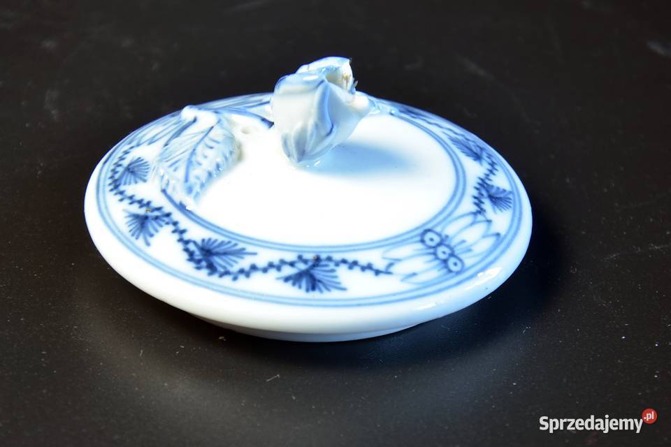 Pokrywka Cukierniczki Wzór Cebulowy Meissen Porcelana i szkło Legnica
