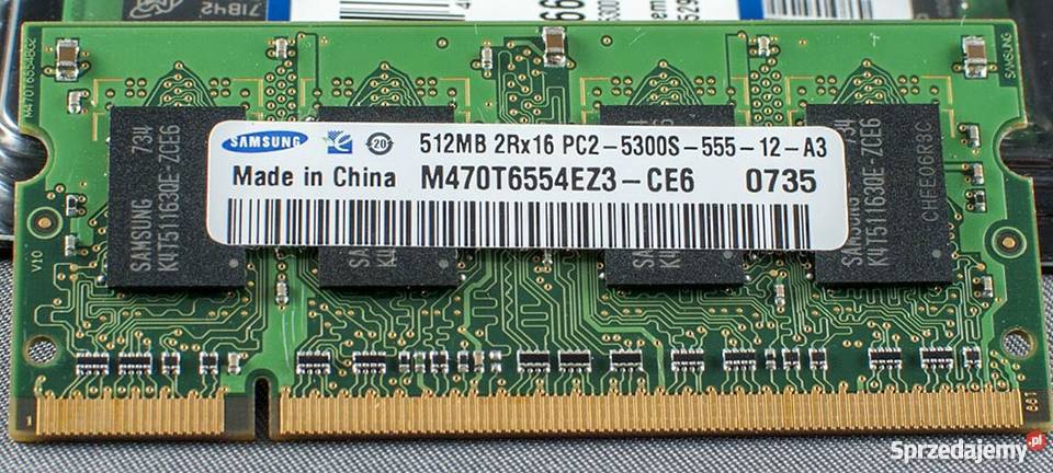 Pamięć RAM SAMSUNG SODIMM 512 MB PC2 5300 Laptop zachodniopomorskie Białogard