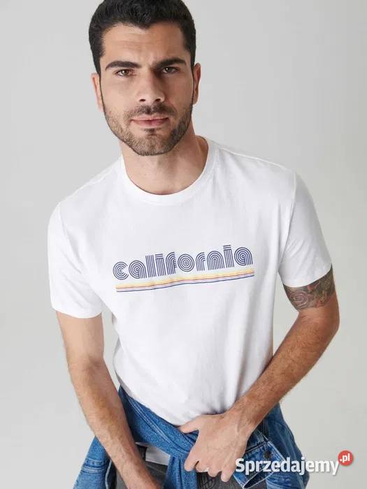 biały tshirt męski z napisem Sinsay Odzież i bielizna męska Olkusz sprzedam