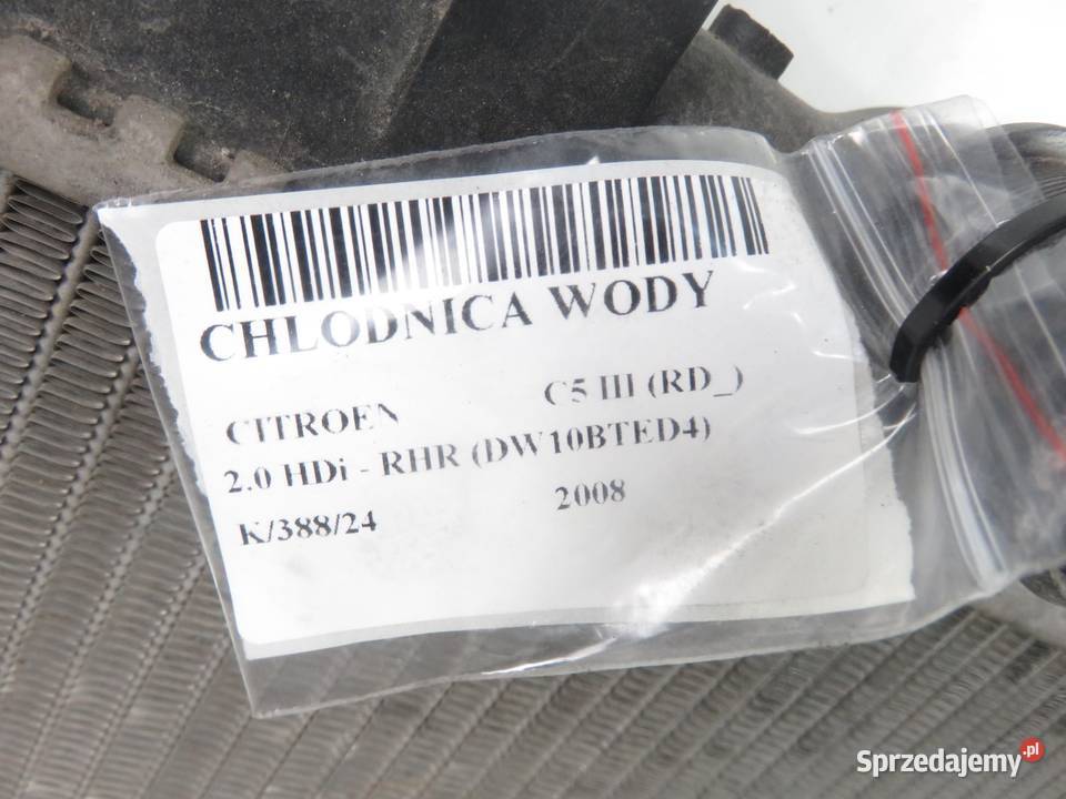 CHŁODNICA WODY CITROEN C5 III 20 HDi 9657576780 osobowe