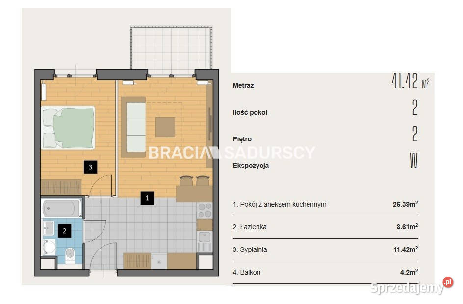 sprzedaży mieszkania 4142m2 2 pokoje Kraków małopolskie sprzedam