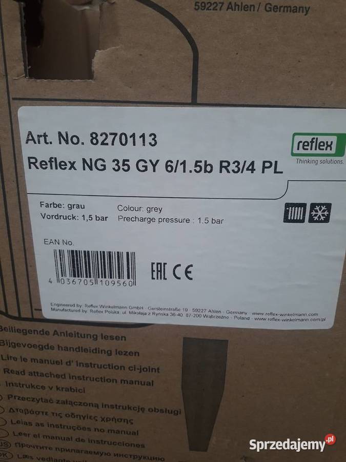 NACZYNIE PRZEPONOWE REFLEX NG 35 GY 615b R 34 Proszenie