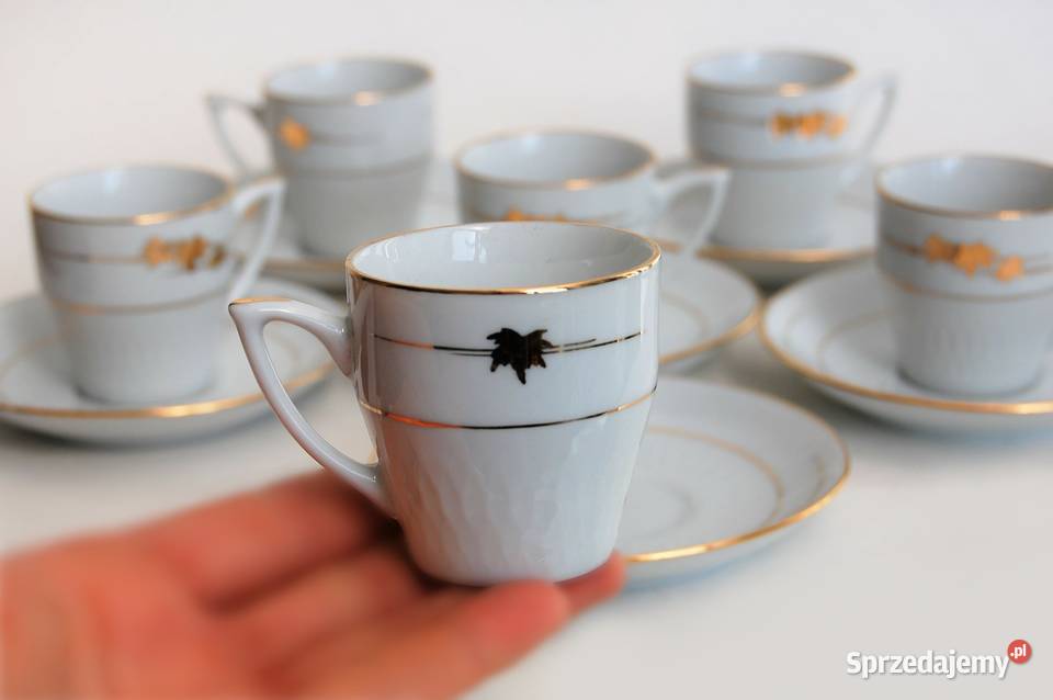 Filiżanki biała porcelana chińska złocona lubelskie
