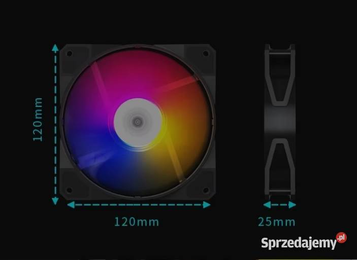 Wentylator 2 biały LED 120mm 12 RGB obudowa tuning małopolskie Kraków