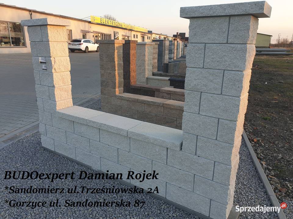 OGRODZENIA ŁUPANE bloczek betonowy łupany JONIEC podkarpackie