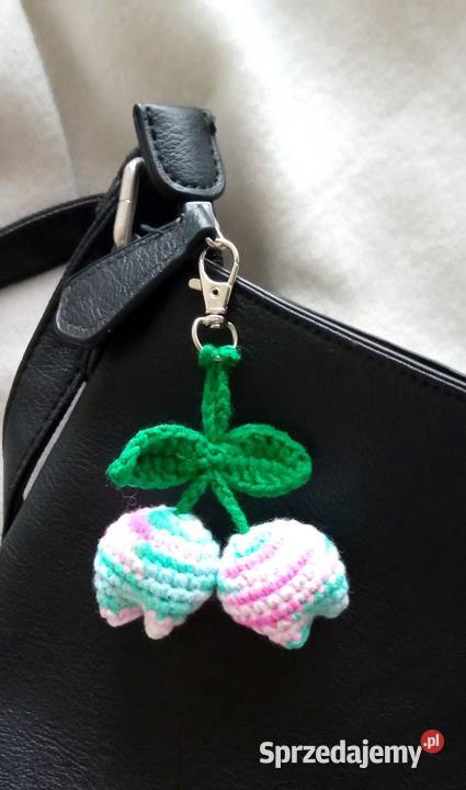 Tulipany wykonane na szydełku brelok Rękodzieło