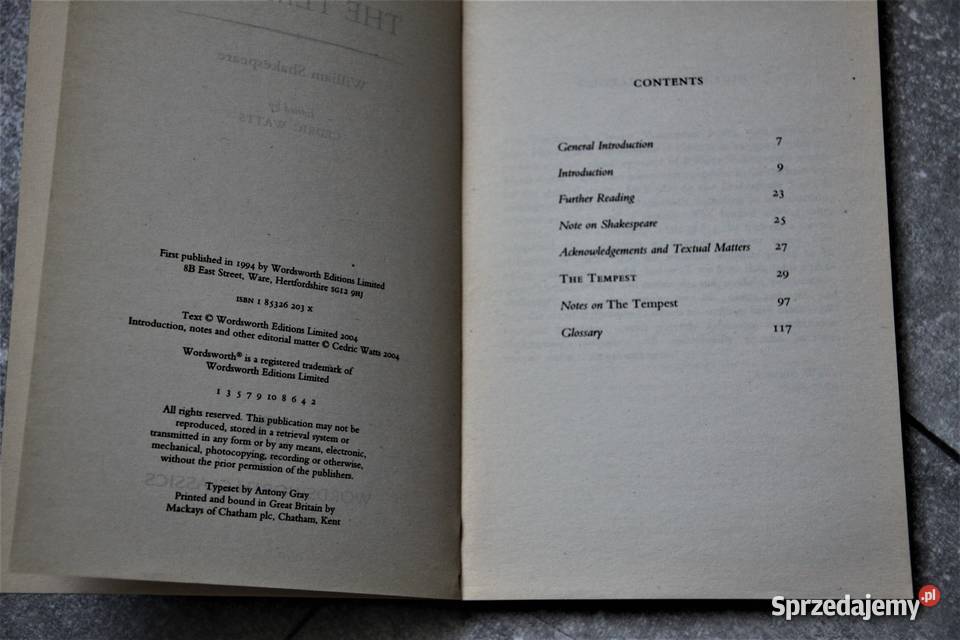 ShakespeareW THE TEMPESTWordsworth śląskie Chorzów