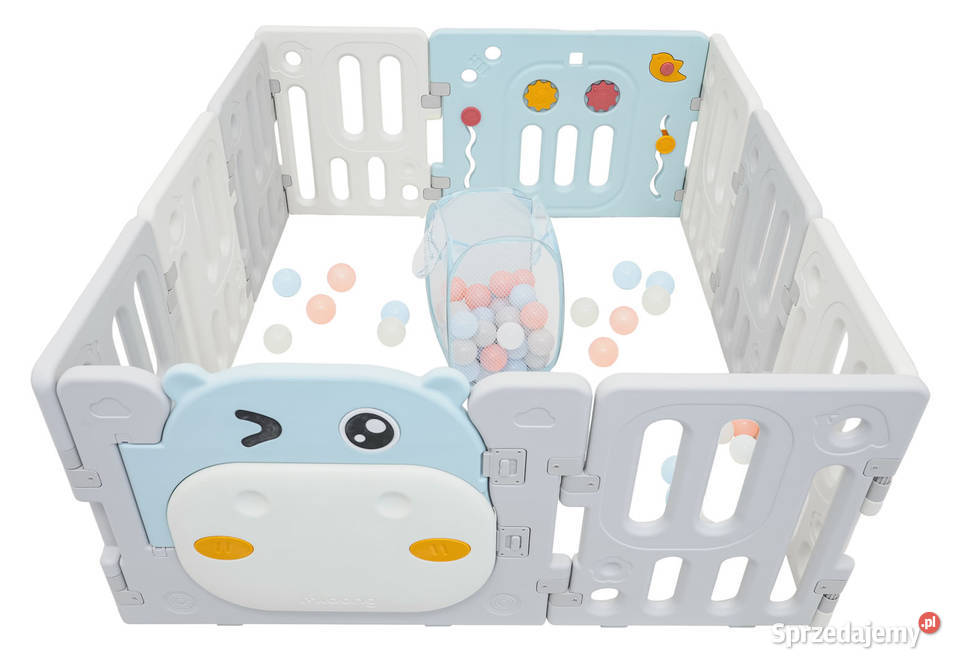 Płotek kojec modułowy Hipcio niebieski 10 paneli Sport i Wypoczynek sprzedam