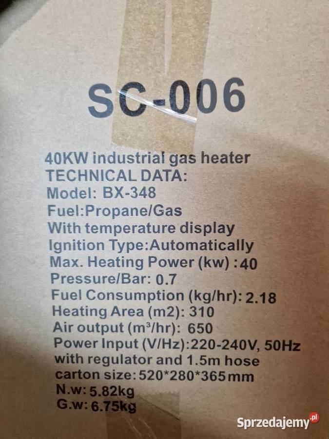 Nagrzewnica Gazowa z Reduktorem i Termostatem Głogowa