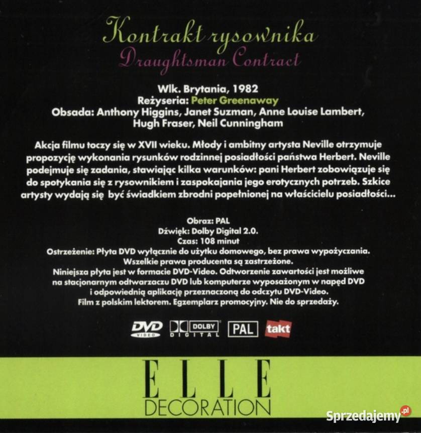 Kontrakt rysownika 1982 DVD Peter Greenaway świętokrzyskie Kielce