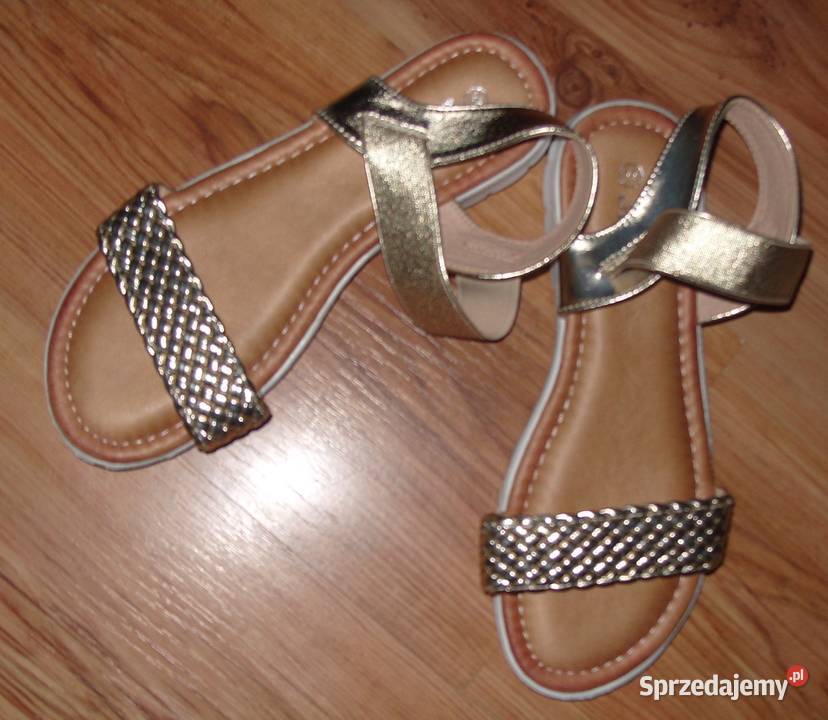 SDS NOWE sandałki złoty pleciony pasek r 3723