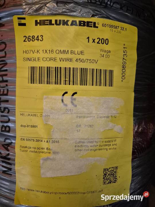 Przewód LGY 16 niebieski Sosnowiec sprzedam