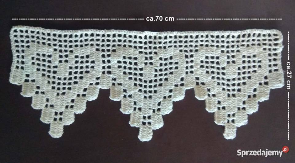 Uroczeręcznie szydełkowane serduszka ok70 x 27