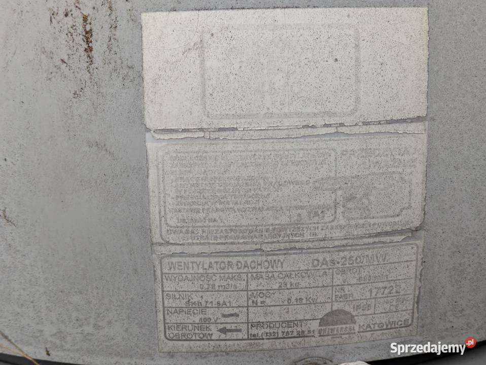Wentylator dachowy DAs250 Piła sprzedam