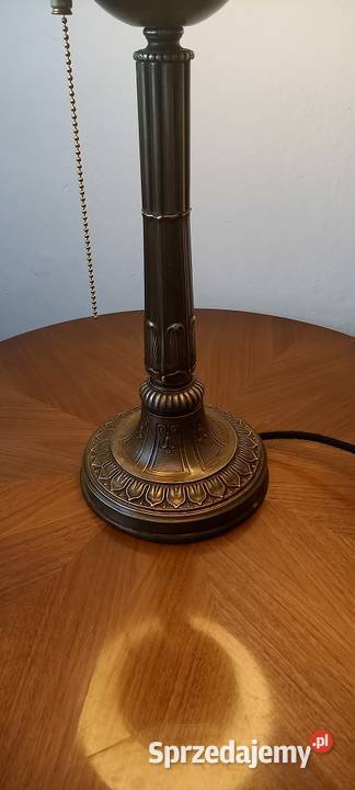Bogato zdobiona mosiężna lampa w stylu Art Deco Antyki Skierniewice