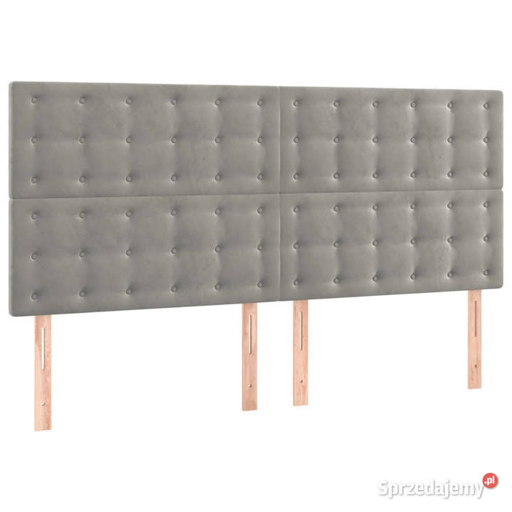 Zagłówek do łóżka z LED jasnoszary 160x5x118128