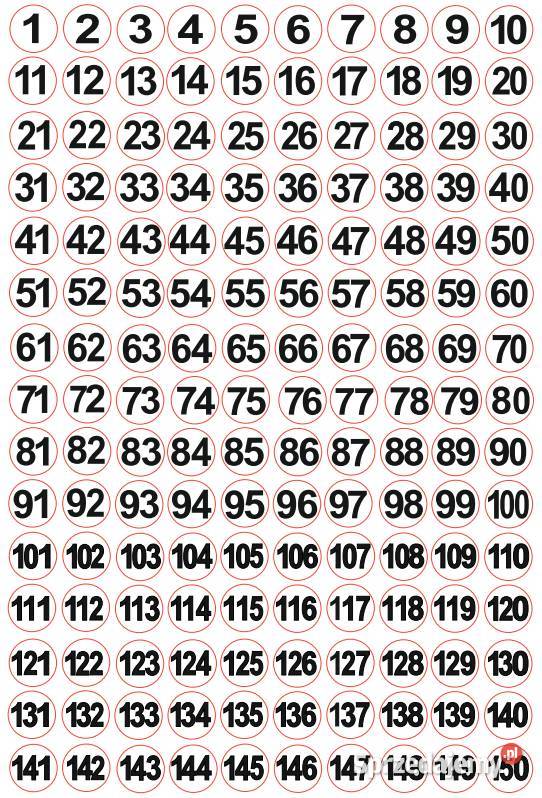 Naklejki liczby czarne na białym tle 1150 20 mm Kamionna